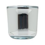 Portacandelitas NICK de cristal, plata brillante, 7,5cm, Ø7,5cm