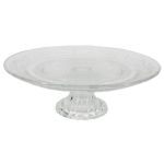 Kuchenplatte auf Fuß ALVATIR, Glas, Muster, klar, 9,3cm, Ø29cm