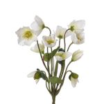 Rosa de Navidad de plástico HALLA con palo, blanca, 30cm, Ø7cm