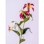 Flor textil Gloriosa FUJITA, rosa-amarillo, 80cm, Ø15cm