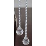 Cordón para colgar de Navidad TAYLER con bolas acrílicas, plata, 40cm, Ø3cm