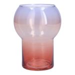 Florero de colores ONOFRIO, vidrio, púrpura-rosa-salmón-transparente, 16cm, Ø12cm