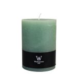 Vela de pilar / Vela de cera AURORA, verde menta, 14cm, Ø9,8cm, 100h - Hecho en Alemania