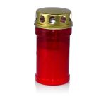 Luz de tumba AMONIA con tapa, rojo-blanco, 14,5cm, Ø7cm, 60h
