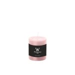 Vela de pilar / Vela de cera AURORA, rosa claro, 8cm, Ø6,8cm, 34h - Hecho en Alemania