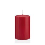 Vela votiva / vela de pilar MAEVA, rojo oscuro, 15cm, Ø10cm, 113h - Hecho en Alemania