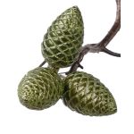 Piñas para decoración del árbol de Navidad ZENTA, 3 piezas, verde, 11 cm