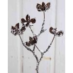 Kunststoff Baumwollzweig NIRO, Früchte, beschneit, braun-weiß, 30cm