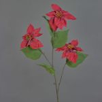 Samt Poinsettia Zweig künstlich TONZI, rot, 80cm, Ø15cm