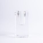 Candelero cuadrado de cristal SOLUNA para velas cónicas, transparente, 4x4x9,8cm