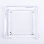 Soporte para velas cuadrado de cristal VINCENTIA, transparente, 13,6x13,6cm