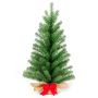 Árbol de Navidad artificial ATHEN, saco de yute, lazo rojo, 45cm, Ø20cm