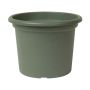 Maceta redonda VENERA de plástico reciclado, con agujeros, verde salvia, 19 cm, Ø 25 cm