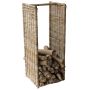 Cesta para leña LUMIRA de ratán, marrón-gris, 42 x 36 x 100 cm