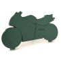Espuma floral húmeda OASIS® en forma de moto, base Bioline, soporte de madera, verde, 80x45x6cm