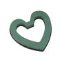 OASIS® Ideal, espuma húmeda para arreglos florales, corazón abierto, decoración de boda, base de plástico, ojal para colgar, verde, 22 x 21,5 x 3 cm