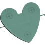 Espuma para arreglos florales en húmedo OASIS® «Auto Herz», decoración para bodas, base de plástico, con ventosa, verde, 42 x 40 x 7,5 cm