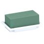 Esponja floral húmeda OASIS® rectangular para arreglos florales, en bandeja de Papercompound, blanco-verde, 13 x 9 x 5 cm