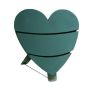 Esponja de montaje en húmedo OASIS® en forma de corazón, decoración para bodas, base de madera Bioline, soporte de madera, verde, 43,5 x 43 x 4,5 cm