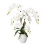 Orquídea Phalaenopsis artificial LUKREN en maceta de cerámica, con raíces, blanca, 65cm