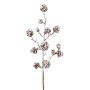 Rama decorativa de abeto JORFEN con piñas, con nieve, blanco-marrón, 60cm