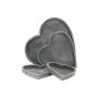 Bandeja de madera con forma de corazón YUSEF, gris, 3cm, Ø25cm
