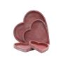 Bandeja de madera con forma de corazón YUSEF, rosa-blanco, 3cm, Ø20cm