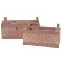 Jardinera de madera con dibujo KARPUZ, 2 piezas, rectangular, salmón, 27-32cm