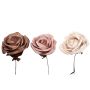 Rosas artificiales GÜLPERI en alambre, caja de 24, rosa viejo-beige, 4cm, Ø5cm