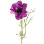 Flor artificial de anémona OKAPI, violeta, 55 cm, Ø 10 cm