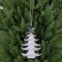 Abeto acrílico para colgar RION con estrella, brillo, blanco-plata, 12cm, Ø9cm