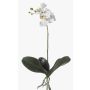 Orquídea de plástico Phalaenopsis FAO, con estaca, blanca, 45cm