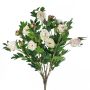 Arbusto de peonía de plástico KARO, tronco sintético, con flores, crema, 120cm
