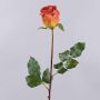 Rosa artificial OPHELIE, naranja-amarillo, 85 cm, Ø 7 cm