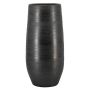 Florero grande de cerámica VINKAS con veteado, negro, 70cm, Ø32cm