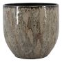 Maceta de terracota VELUM con veteado, gris topo, 20 cm, Ø 20 cm