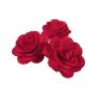 Flores de madera «Rosas DELPHINE», 5 unidades, rojas, Ø 5 cm