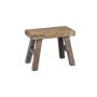 Taburete rectangular de madera ALVE, marrón-gris, 25 x 12 x 20 cm