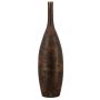 Jarrón de cerámica / botella decorativa RODYN con estrías, acabado degradado, dorado, 80cm, Ø23cm