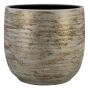 Cazuela de cerámica RODYN con estrías, degradado de color, blanco-dorado, 32cm, Ø34cm