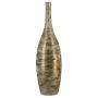 Jarrón decorativo de cerámica RODYN con estrías, degradado de color, blanco y dorado, 100 cm, Ø 26 cm
