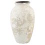 Jarrón de cerámica SENTIF con textura, blanco antiguo, 50 cm, Ø 26 cm