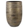 Jarrón de cerámica RODYN con estrías, degradado de color, marrón, 50 cm, Ø 32 cm