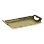 Bandeja rectangular NIKOLINE con asas, aluminio, dorado, 21 x 9 x 8 cm