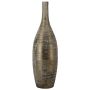 Jarrón de cerámica «Dekoflasche» RODYN con estrías, degradado de color, marrón, 80 cm, Ø 23 cm