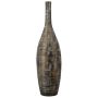 Jarrón de cerámica «Dekoflasche» RODYN con estrías, degradado de color, marrón, 100 cm, Ø 26 cm