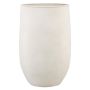 Jarrón para plantas SOLIM, diseño en relieve, cerámica, blanco, 50 cm, Ø 32 cm