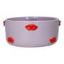 Cuenco decorativo ADELIA con motivo de labios, cerámica, rojo lila, 8 cm, Ø 18,5 cm