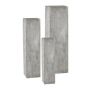 Columna rectangular para plantas con pedestal NARUKO, 3 unidades, fibra de vidrio, gris, 20x20x80cm, 28x28x100cm, 35x35x120cm