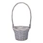 Cesta para plantas BARONIKA con asa, mimbre, gris, 40 cm, Ø 20 cm
